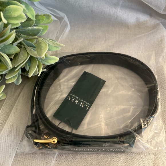 NWT Lauren Ralph Lauren Women’s Genuine Leather Classic Belt in Black - Picture 5 of 7